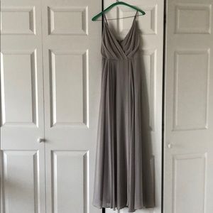 Grey dress Anthropologie and belt from Etsy.